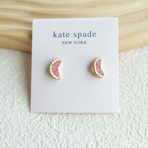 Kate Spade fruit salad pavé grapefruit pink Gold stud earrings | NEW